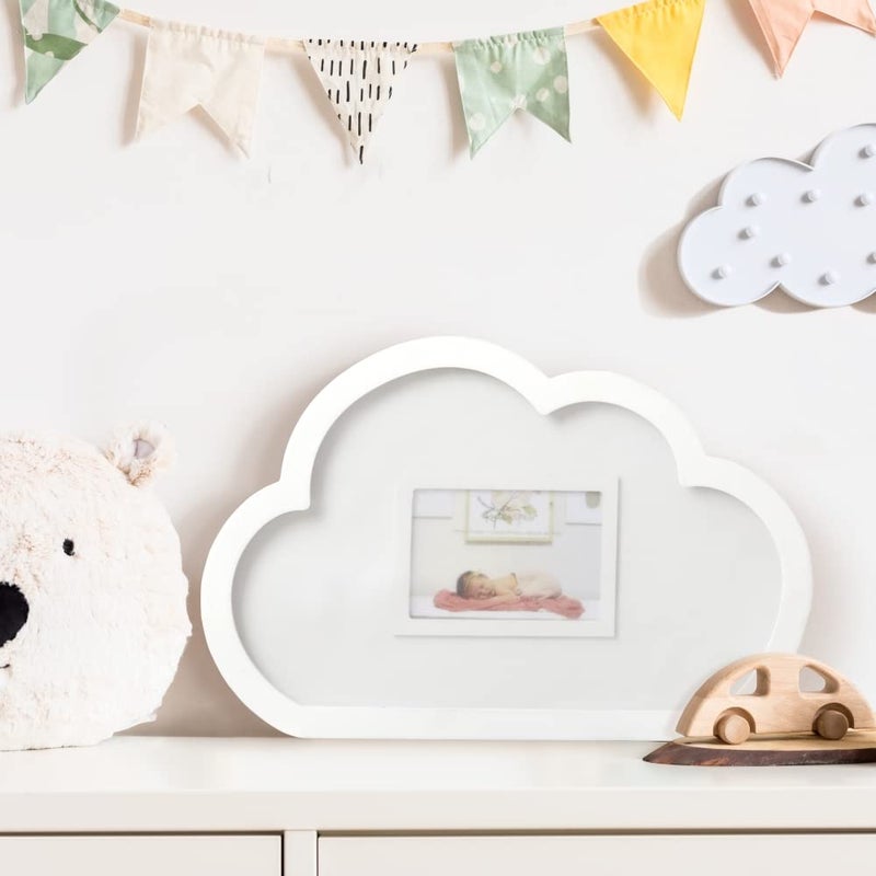 Kate Aspen Baby Shower Guest Book Cloud Frame with Wooden Rain Drops Guestbook Alternative, Nursery Decor, Baby Shower Decorations, Sonogram Picture Frame - Image 4